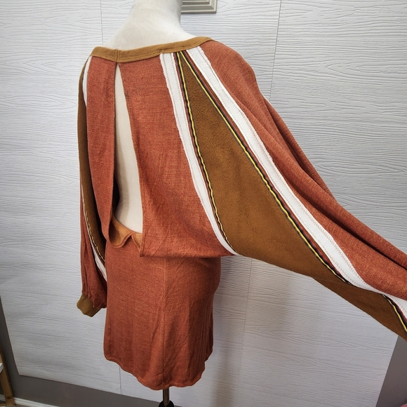 Free People Bunny Slope Knit Mini Dress Size Small Open Keyhole Back - Picture 6 of 11